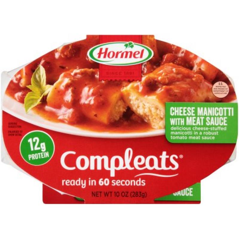 Hormel Compleats Cheese Manicotti with Meat Sauce, 10 oz