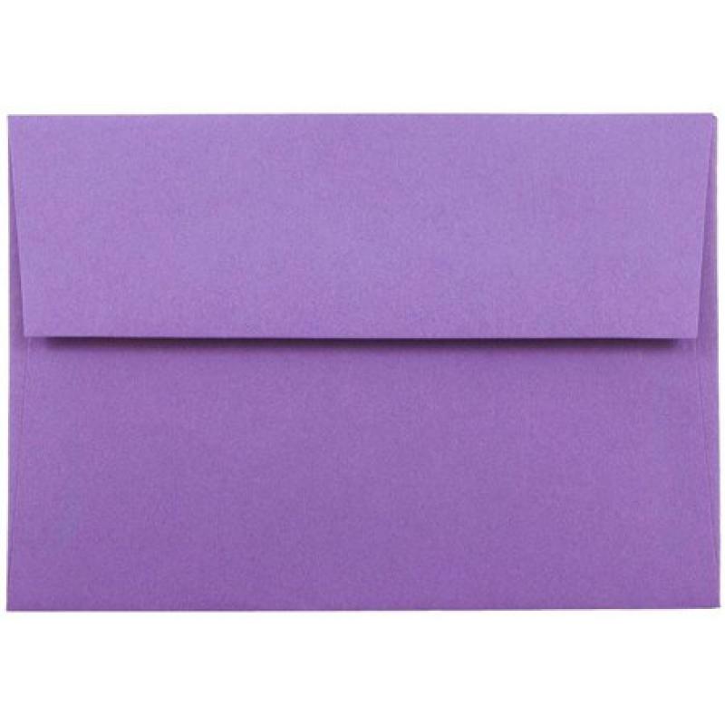 JAM Paper 4bar A1 Invitation Envelope, 3 5/8 x 5 1/8, Brite Hue Violet Recycled, 250/pack