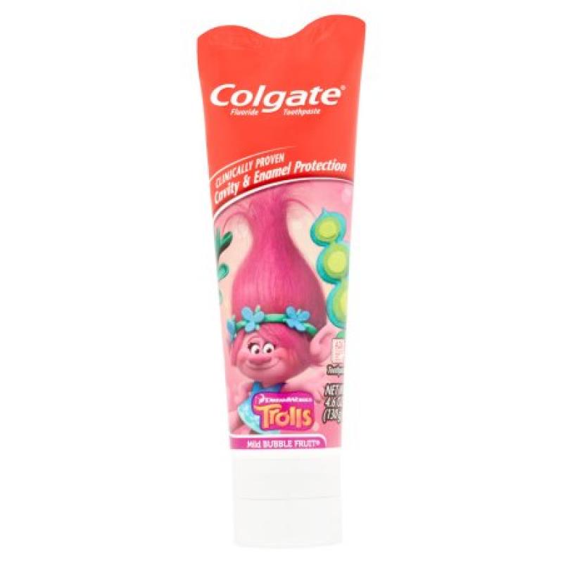 Colgate Trolls Mild Bubble Fruit Fluoride Toothpaste, 4.6 oz
