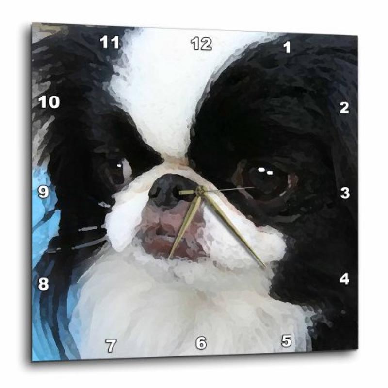 3dRose Japanese Chin, Wall Clock, 13 by 13-inch
