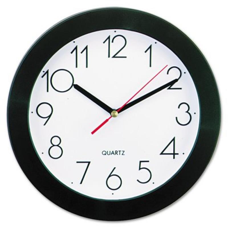 Universal Round Wall Clock, 9 3/4", Black