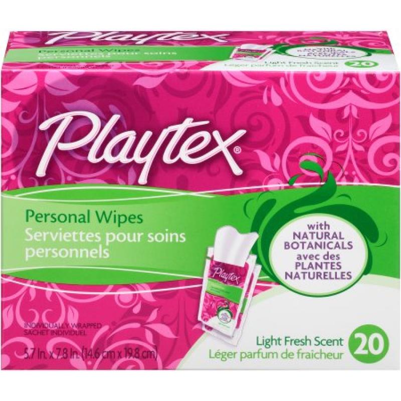 Playtex Personal Wipes With Natural Botanicals Individually Wrapped - 20 Count
