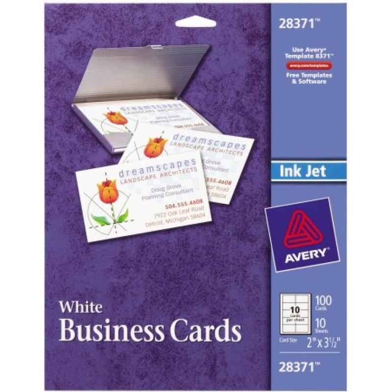 Avery White Business Card, Perforated, 100 Count
