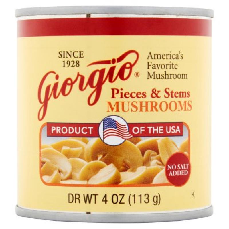 Giorgio Pieces & Stems No Salt Added Mushrooms 4 Oz Can