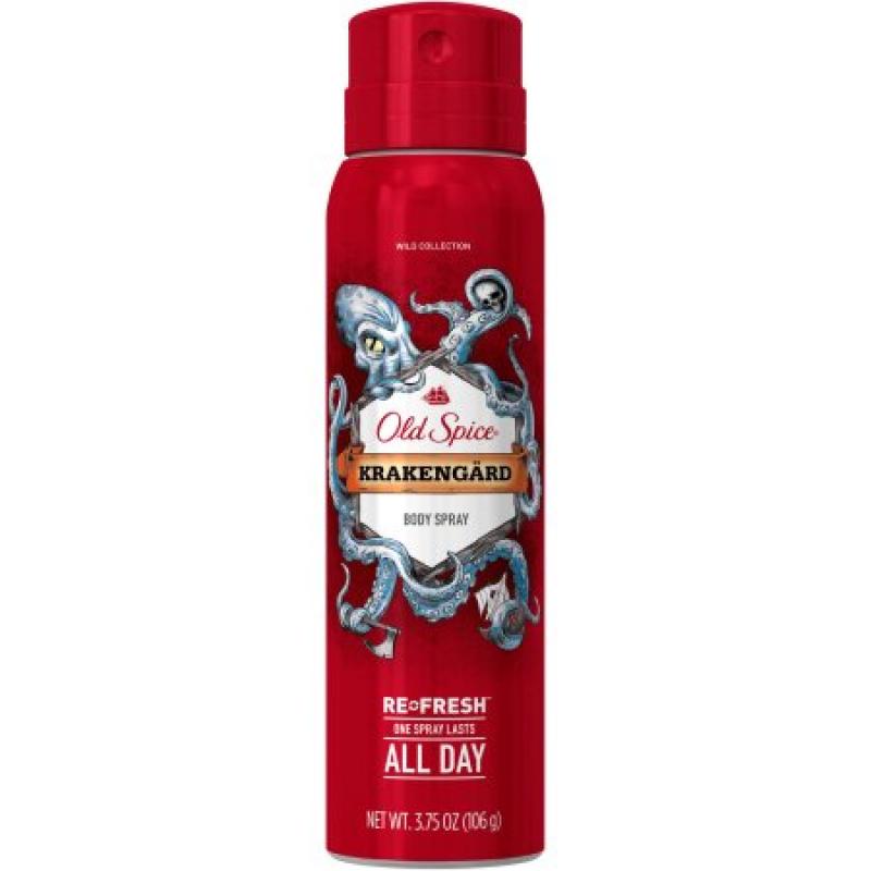 Old Spice Wild Collection Krakengard Body Spray, 3.75 oz