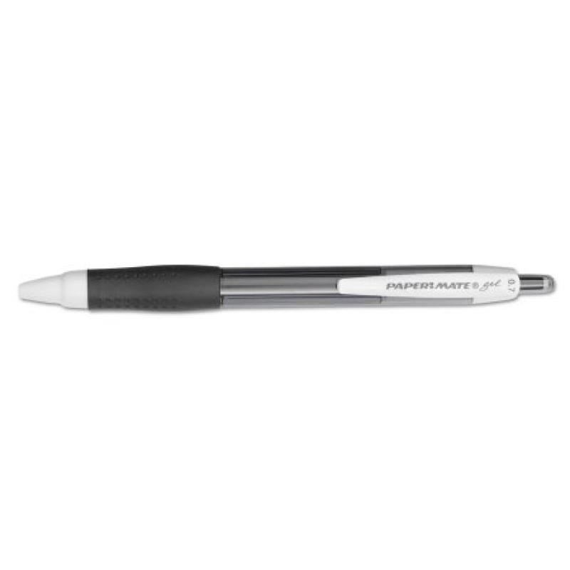 Paper Mate Roller Ball Retractable Gel Pen, Black Ink, Medium, Dozen