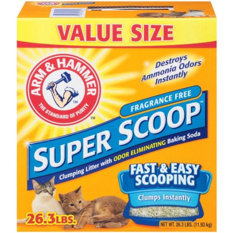 Arm & Hammer Super Scoop Fragrance Free Clumping Cat Litter 26.3 lb. Box