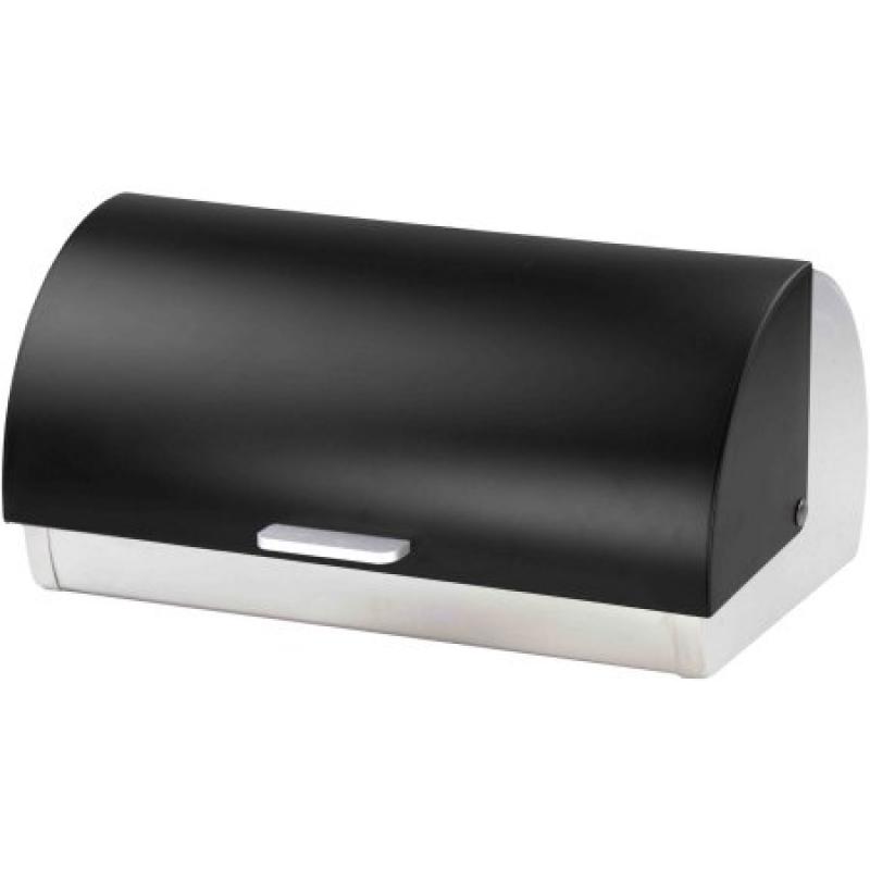 Home Basics Bread Box, Acrylic and Black Stainless Steel