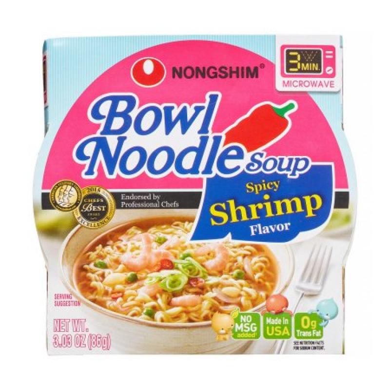 Nongshim Bowl Noodle, Spicy Shrimp, 3.03 Oz