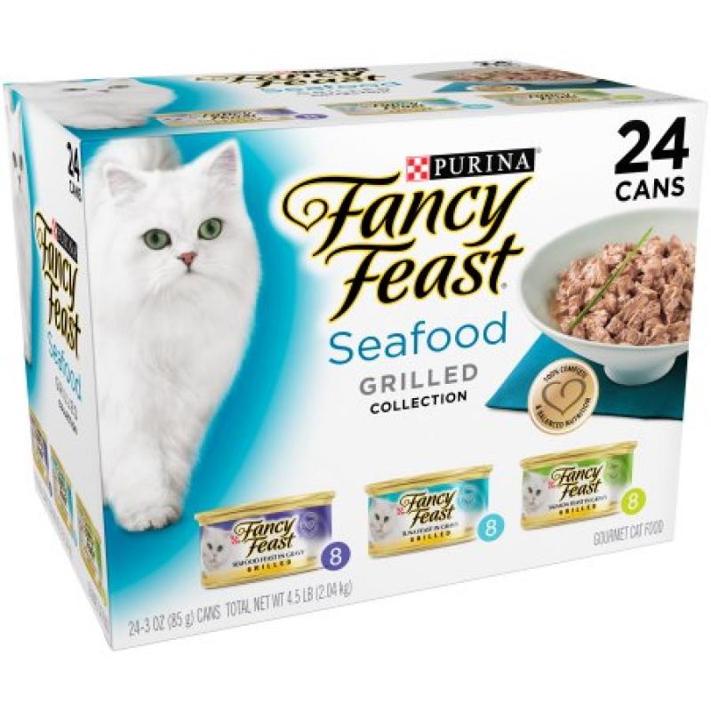 Purina Fancy Feast Grilled Seafood Feast Collection Cat Food 24-3 oz. Cans