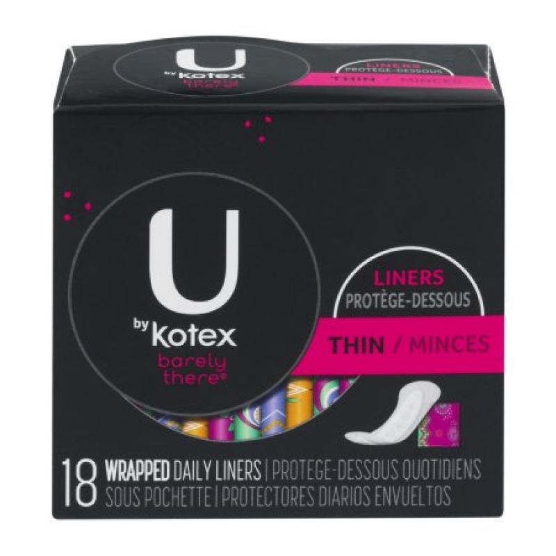U By Kotex Barely There Liners Thin - 18 CT