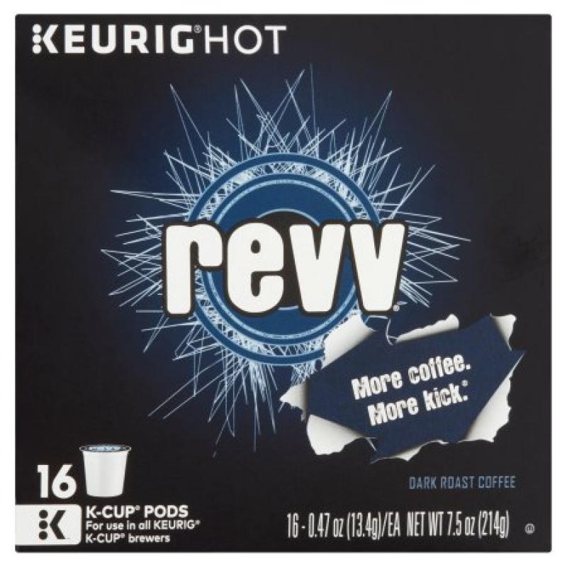 revv Dark Roast Arabica Coffee Keurig K-Cup Single-Serve Packs, 16 count