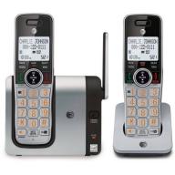 AT&T CL81214 DECT 6.0 Expandable Cordless Phone with Caller ID and Big Buttons, 2 Handsets, Silver/Black