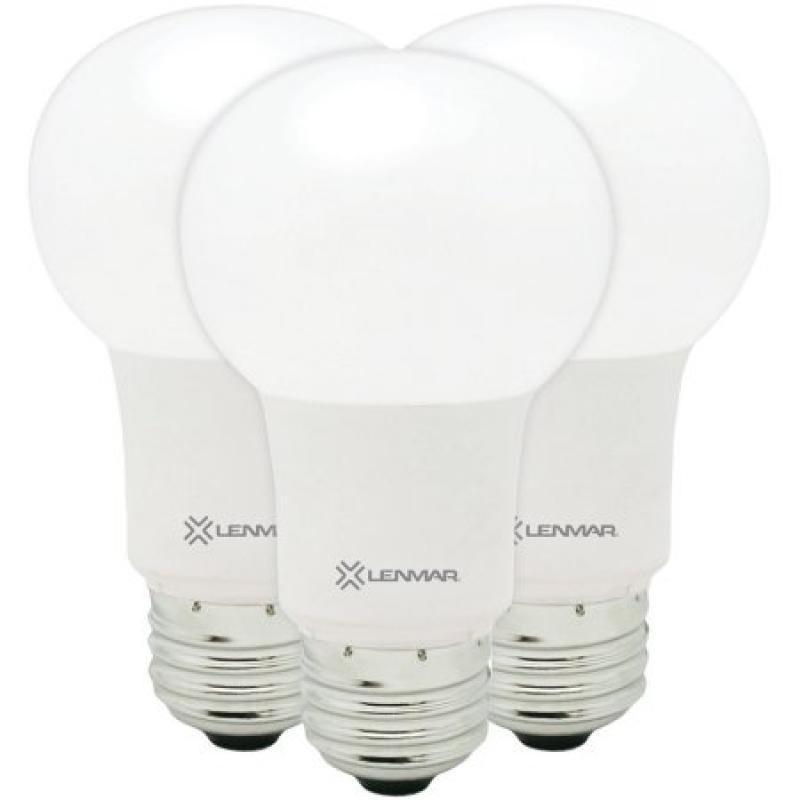 Lenmar Led9a19-827-2d-3 60W LED A19 Standard Dimmable Light, 3-Pack, Warm White