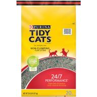 Purina Tidy Cats Non-Clumping Litter for Multiple Cats with 24/7 Performance, 20 lb Bag