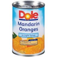 Dole Mandarin Oranges In Light Syrup, 15.0 OZ
