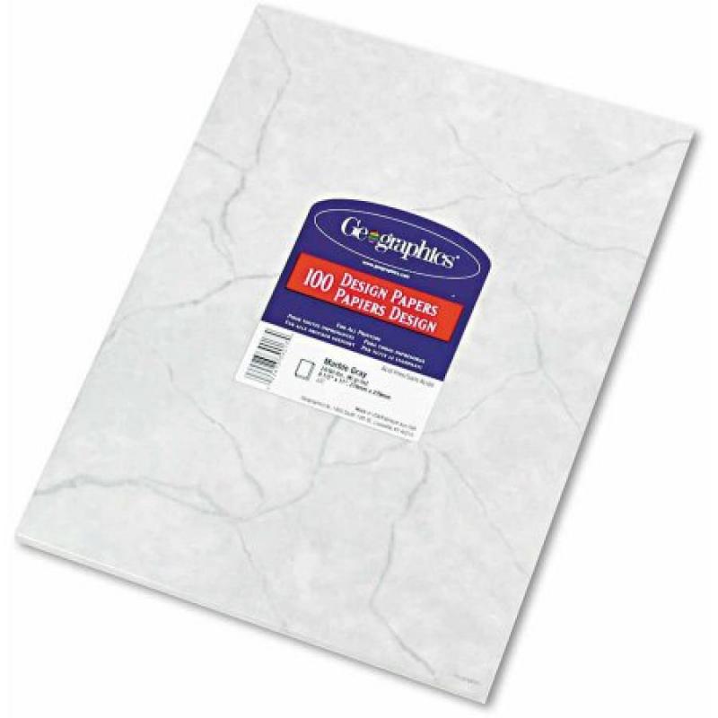Geographics Design Paper, 24 Pounds, Marble, 8-1/2" x 11", Gray, 100/Pack