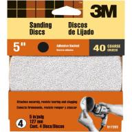 3M Sanding Discs, 5-Inch, Course 40 Grit, 4 Discs, 9170ES