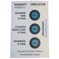 Humidity Indicator Cards, 30-50 Percent 3 Spot, 50 Cardpk