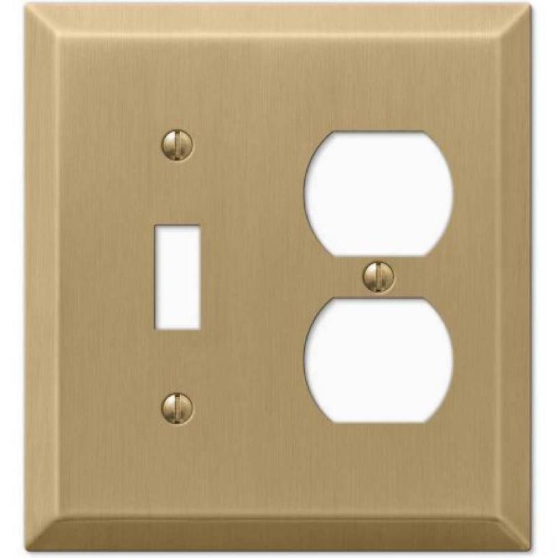 Century Brushed Bronze Steel Single Toggle/Single Duplex Wallplate