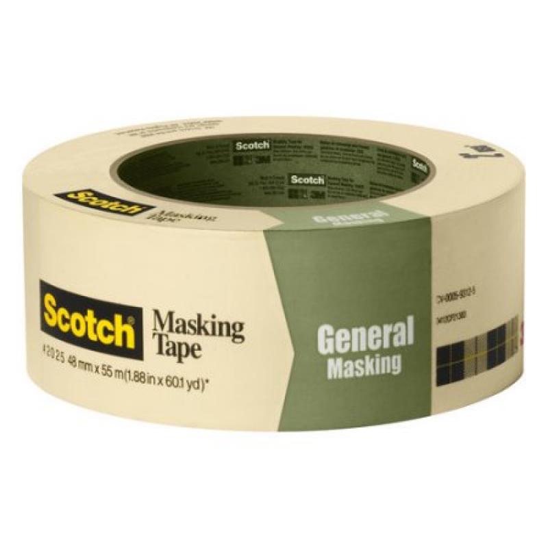 Scotch Greener Masking Tape for Basic Painting, 1.88 in x 60.1 yd (48 mm x 55 m)