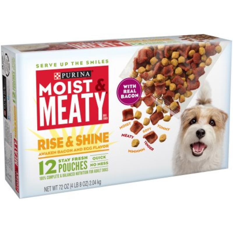 Purina Moist & Meaty Rise & Shine Awaken Bacon & Egg Flavor Dog Food 12 ct Box