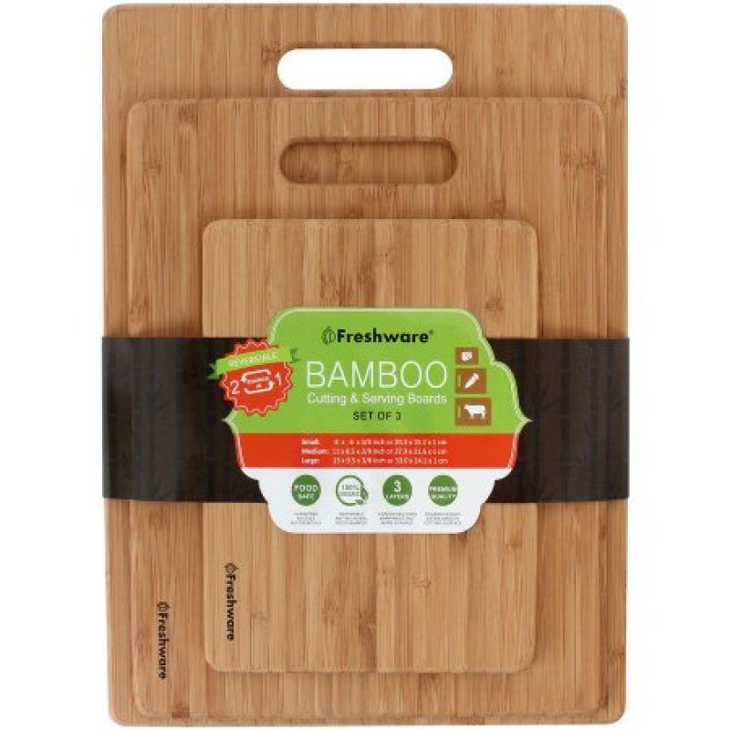 Freshware 3-Piece Bamboo Cutting Boards, BC-200PK