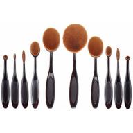 Koolulu Professional Oval Makeup Brush Set, 10 pc