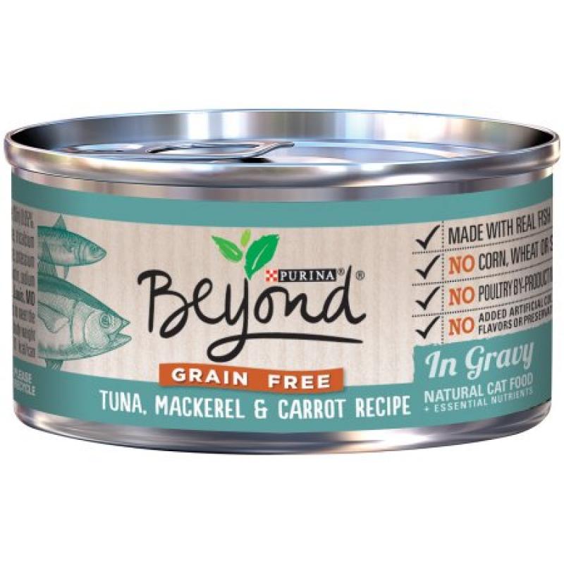 Purina Beyond Grain Free Tuna, Mackerel & Carrot Recipe in Gravy Cat Food 3 oz. Can