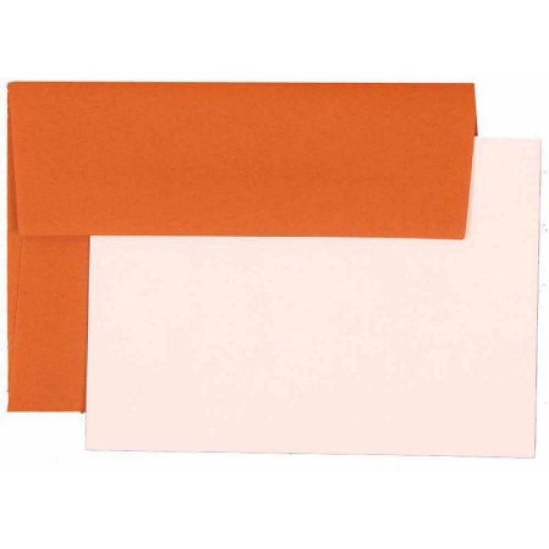 JAM Paper Personal Stationery Sets with Matching 4bar/A1 Envelopes, Dark Orange, 25-Pack