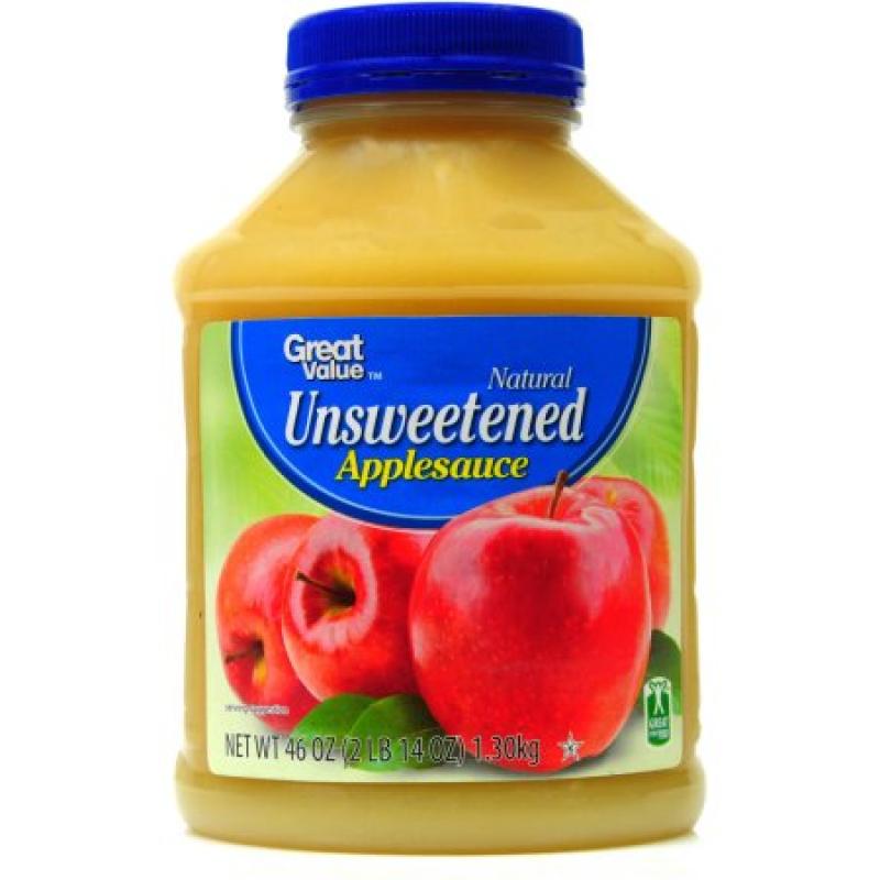 Great Value Natural Unsweetened Applesauce, 46 oz