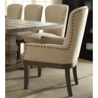 Acme Landon Upholstered Arm Chair in Beige and Salvage Brown (Set of 2) 60743A