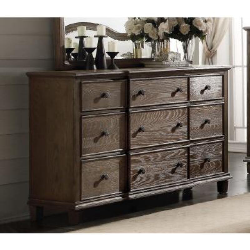 Acme Baudouin 5-Drawer Chest in Weathered Oak 26116