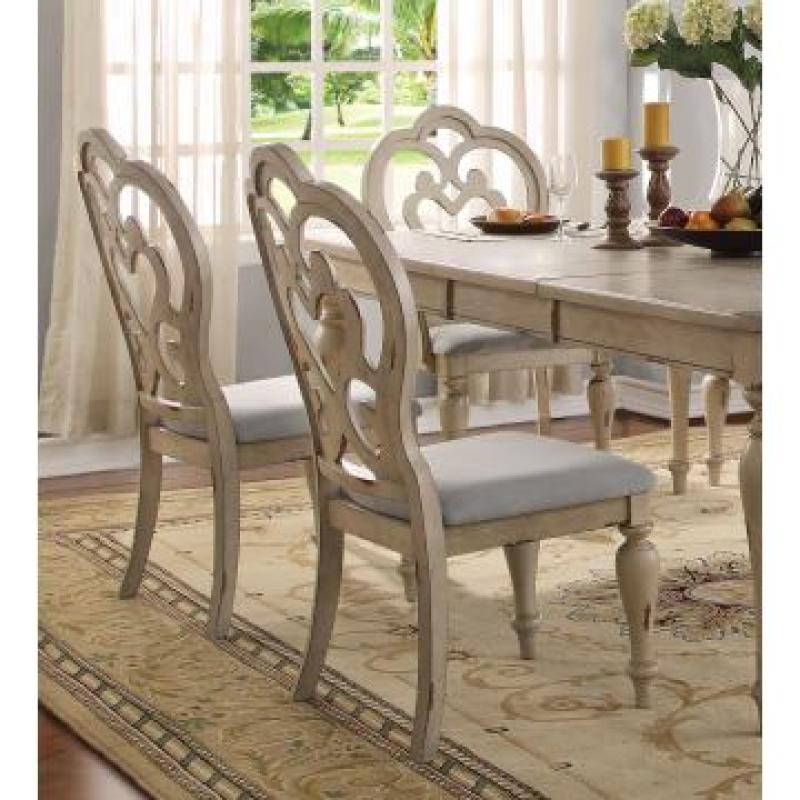 Acme Abelin Side Chair in Antique White (Set of 2) 66062