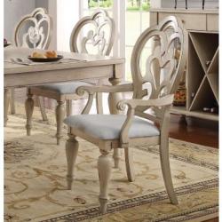 Acme Abelin Arm Chair in Antique White (Set of 2) 66063