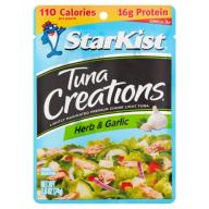 StarKist® Single Serve Tuna Creations® Herb & Garlic Chunk Light Tuna 2.6 oz.