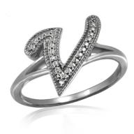 JewelersClub White Diamond Sterling Silver Initial Spell it Out Ring