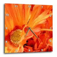 3dRose Bright orange Flowers, Wall Clock, 10 by 10-inch