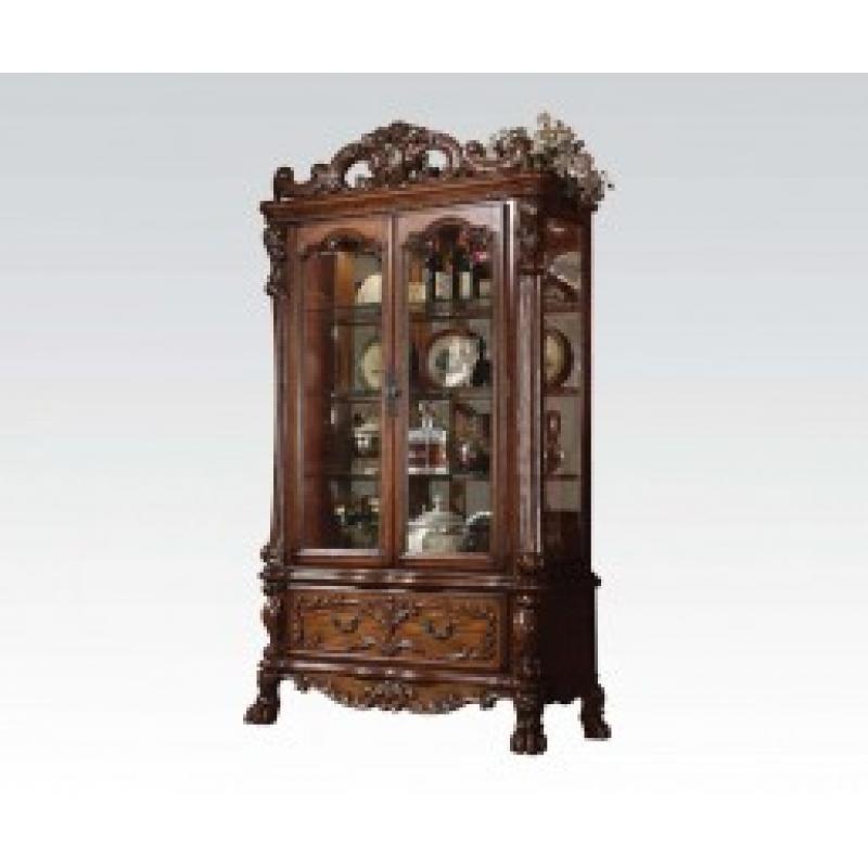 Acme Dresden Hutch and Buffet in Brown Cherry Oak 12155