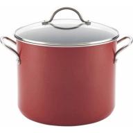 Farberware New Traditions Speckled Aluminum Nonstick 12-Quart Covered Stockpot, Red