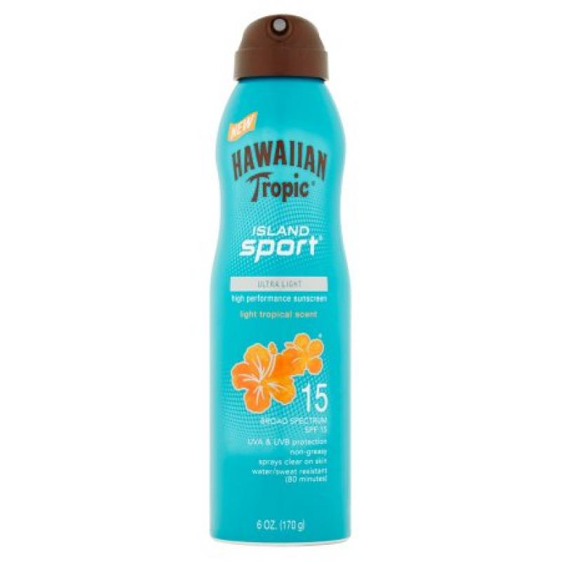 Hawaiian Tropic Island Sport Spray Sunscreen, SPF, 15, 6 oz