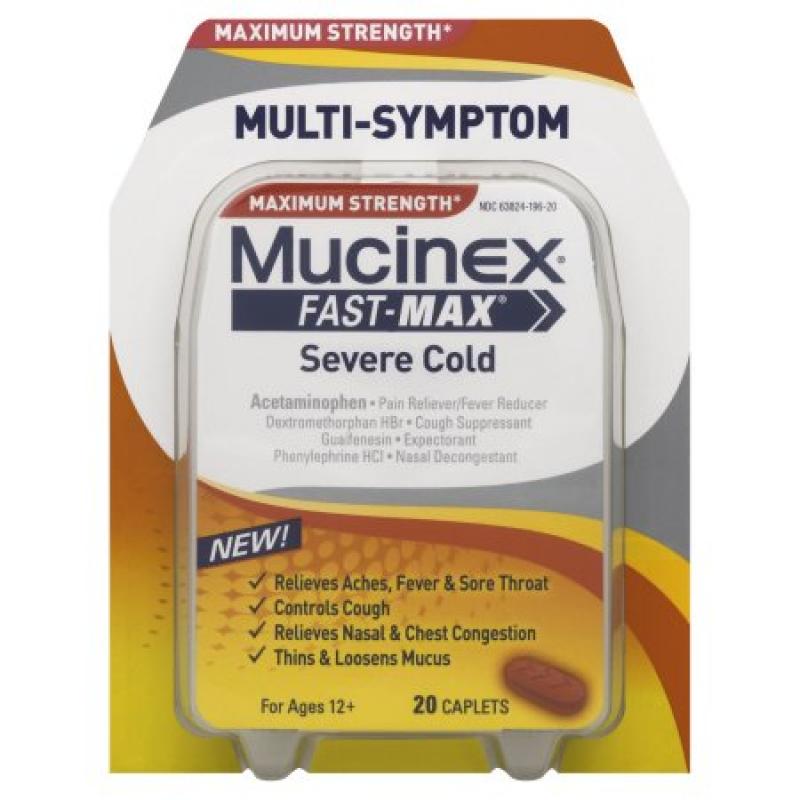 Mucinex Fast-Max Adult Severe Cold Liquid Caplets, 20 Count