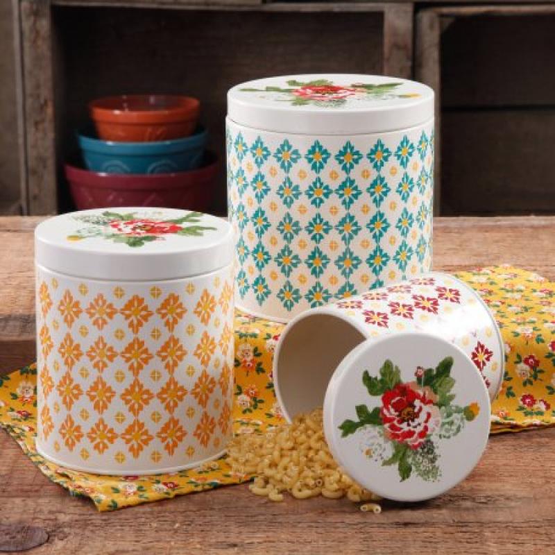 The Pioneer Woman Vintage Geo 3-Piece Canister Set