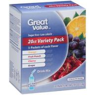 Great Value™ Fruit Lovers 20 ct Variety Pack Drink Mix 1.87 oz. Box