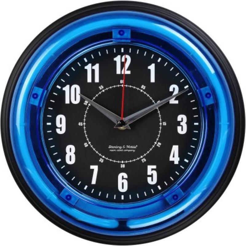 11" Blue Neon Clock