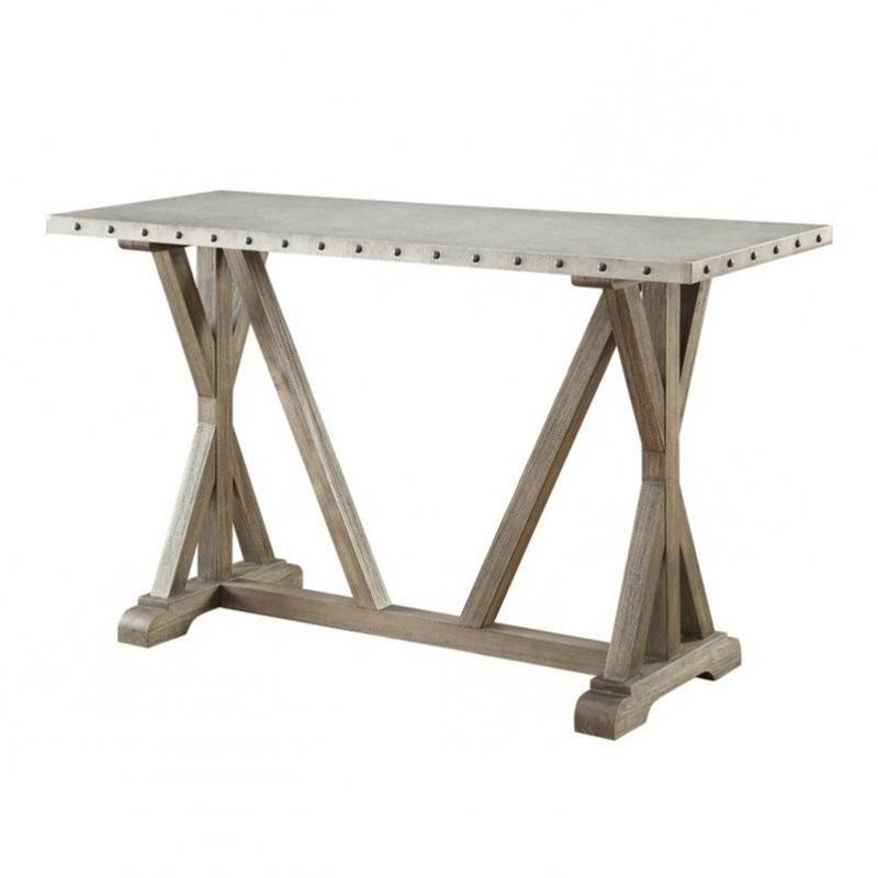 Coaster Rustic Console Table in Driftwood