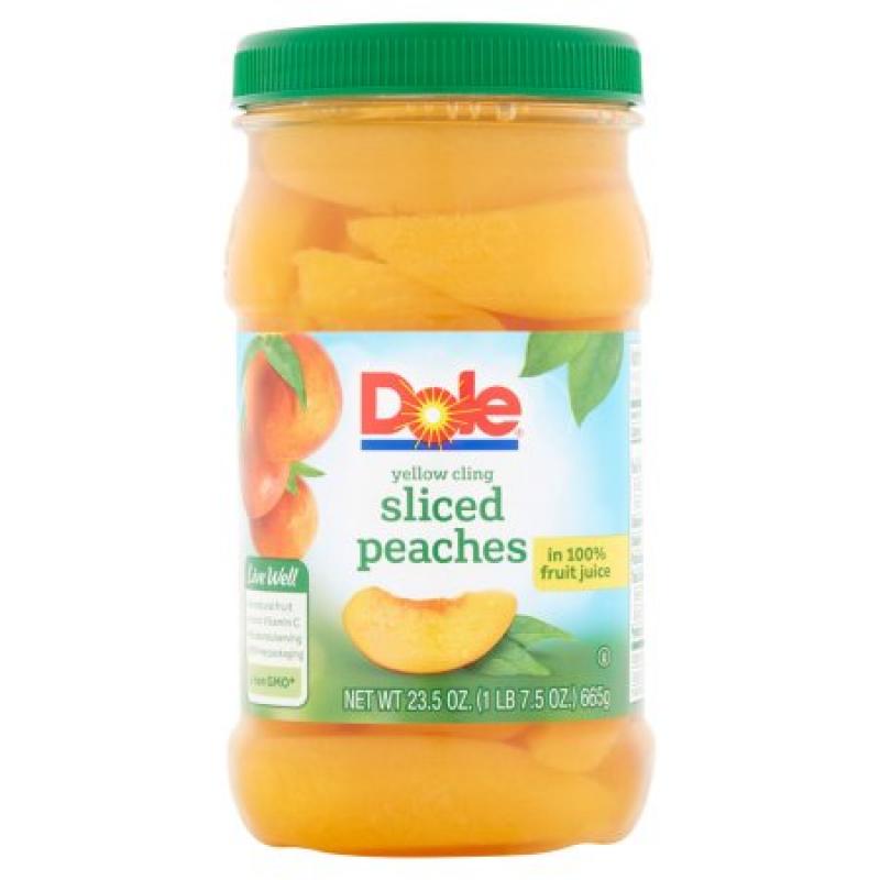 Dole® Yellow Cling Sliced Peaches 23.5 oz. Plastic Bottle