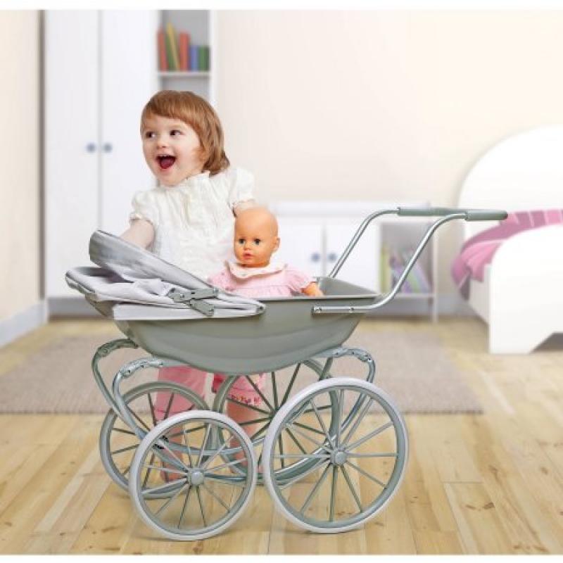 Badger Basket London Doll Pram, Executive Gray, Fits Most 18" Dolls and My Life As