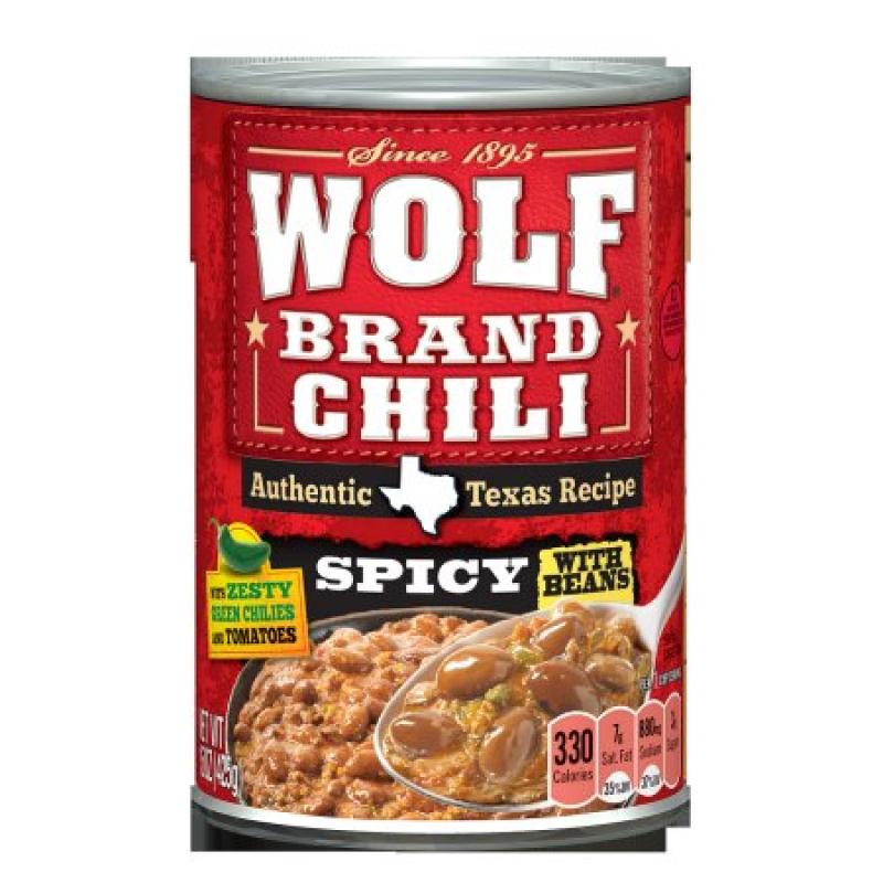 Wolf Brand Spicy Chili with Beans, 15 Ounce