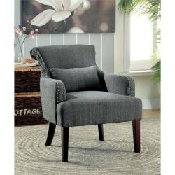 Furniture of America Gabe Upholstered Accent Chair in Gray